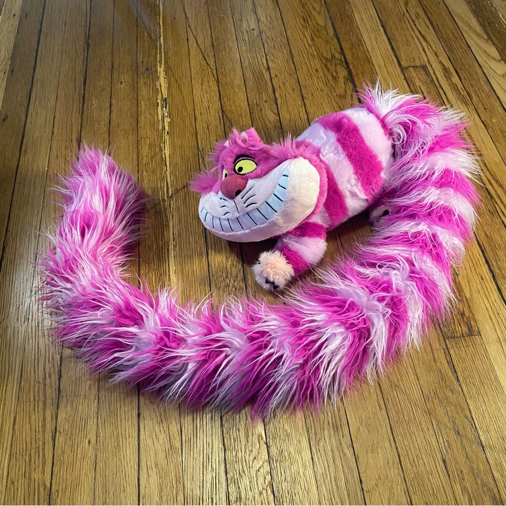 Cheshire Cat Long Tail Boa Plush Doll Stuffed Disney Parks Alice in Wonderland